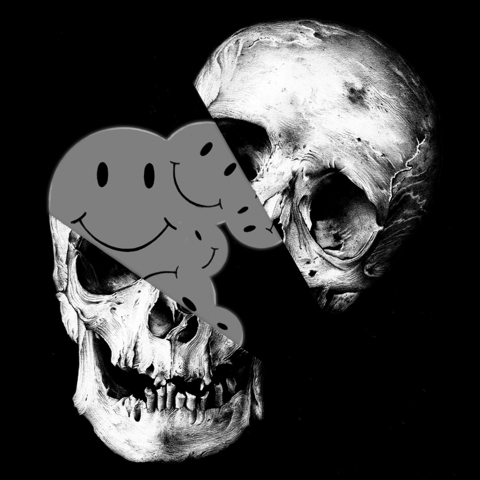 Manza April Darkart Ballpointpen Artist Illustration Joy Evasion Smiley Skull Rave